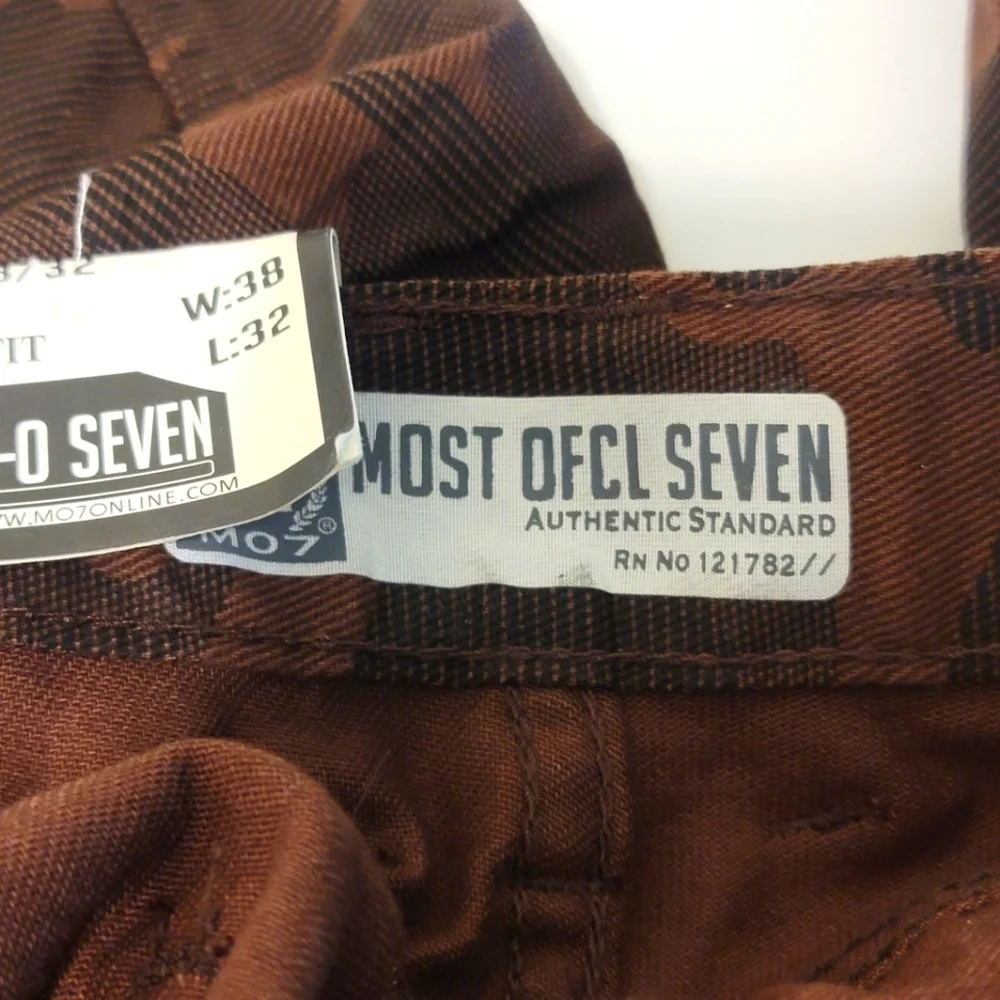 Brown Camoflauge Jeans Slim Straight Urban Camo Denim Pants Casual Mens Large 38